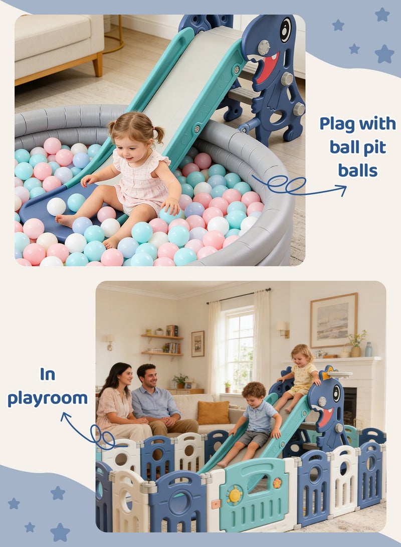 MaBaby Children's Freestanding Slide Indoor Household Small Kids Slide for Toddlers Folding Indoor Freestanding Slide Easy Assemble Children Climber Playset Toy Climber Freestanding Toddler Slide Basketball - Image 5